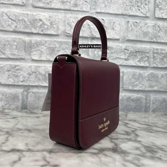 Kate Spade Staci Square Crossbody Handbag In Deep Berry - Picture 3 of 14